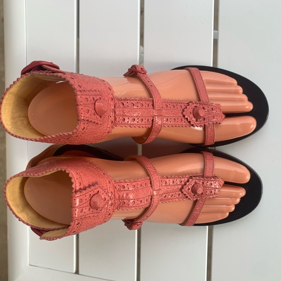 Balenciaga pink leather wedge sandals size 5.5-6 ( European 36) - Picture 2 of 16